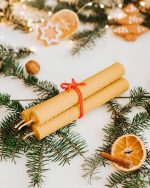 Świeca z wosku pszczelego - prosta z węzy pszczelej