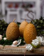 Świeca z wosku pszczelego - Jajko Duże Koronka