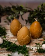 Świeca z wosku pszczelego - Jajko Małe Koronka